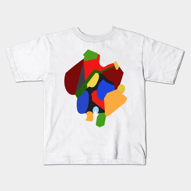 Abstract Design with Strong Shapes and Lines in Bold Colors Kids T-Shirt by scotch